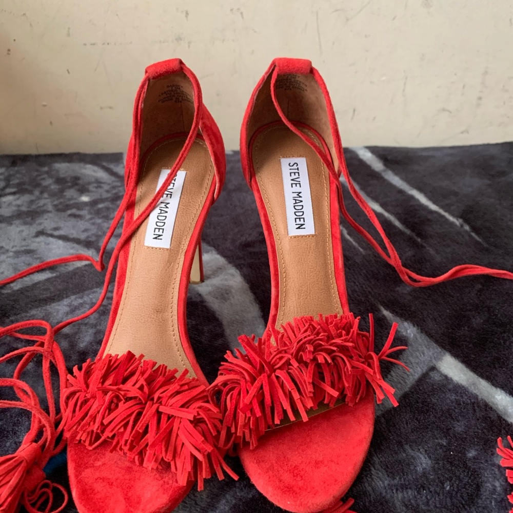 Steve Madden Red Suede Sandals